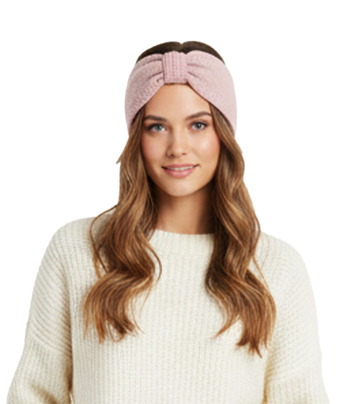 ZWILLINGSHERZ Strick-Stirnband Woll-Stirnband Kopfbedeckung Feinstrick Winter-Stirnband Accessoire 8007 Altrosa von ZWILLINGSHERZ