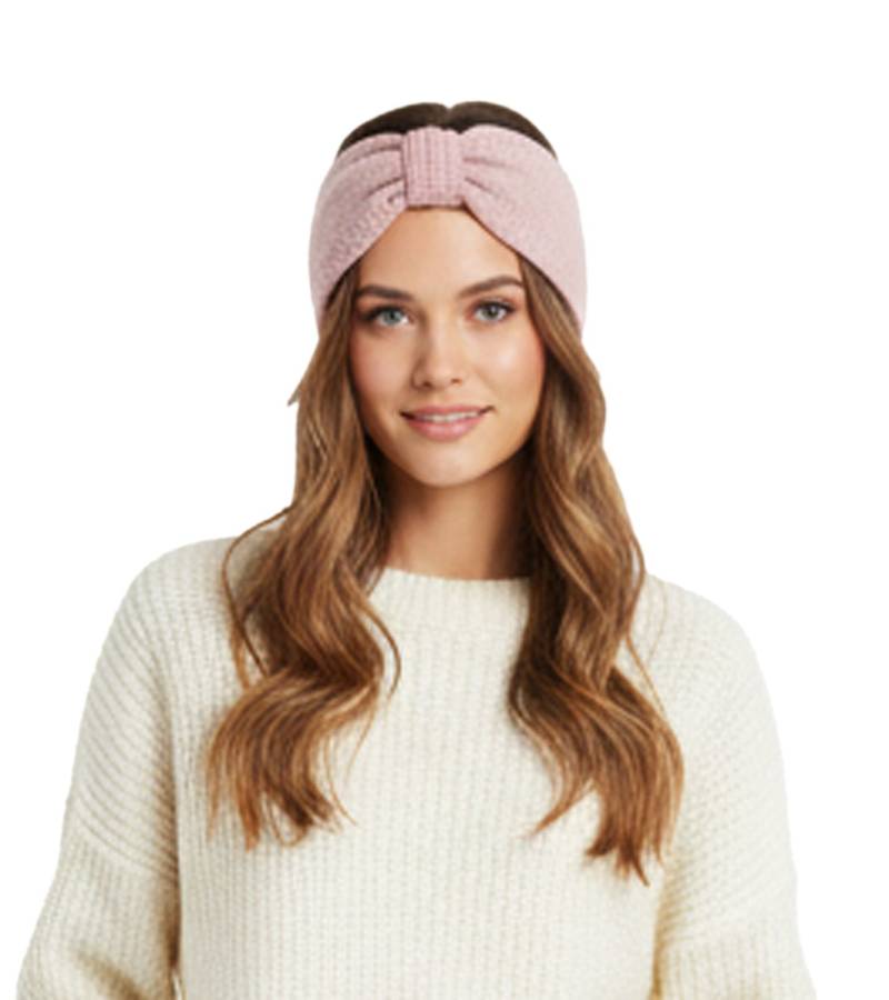 ZWILLINGSHERZ Strick-Stirnband Woll-Stirnband Kopfbedeckung Feinstrick Winter-Stirnband Accessoire 8007 Altrosa von ZWILLINGSHERZ