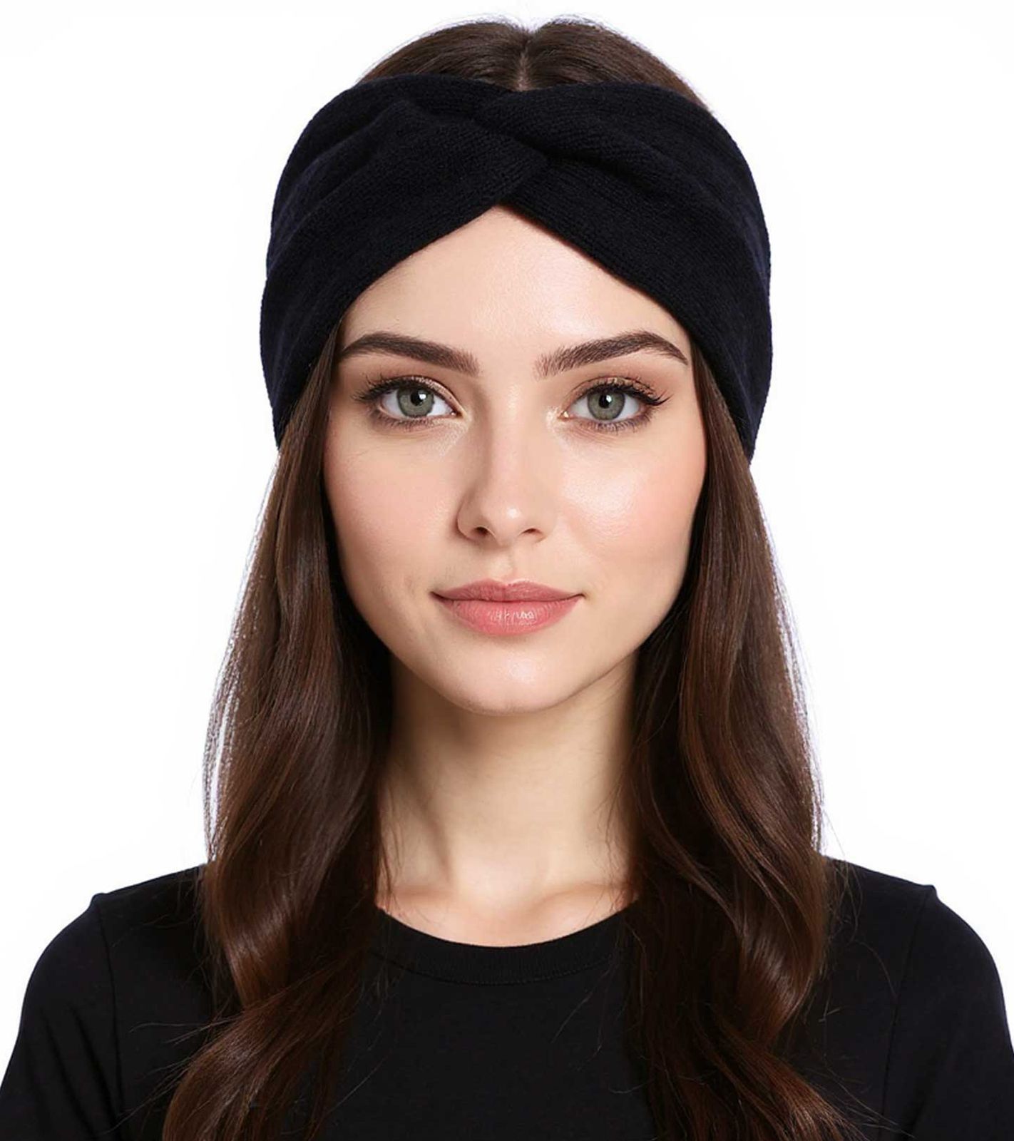 ZWILLINGSHERZ Strick-Stirnband Woll-Stirnband Kopfbedeckung Feinstrick Winter-Stirnband Accessoire 8007 Dunkelblau/Navy von ZWILLINGSHERZ