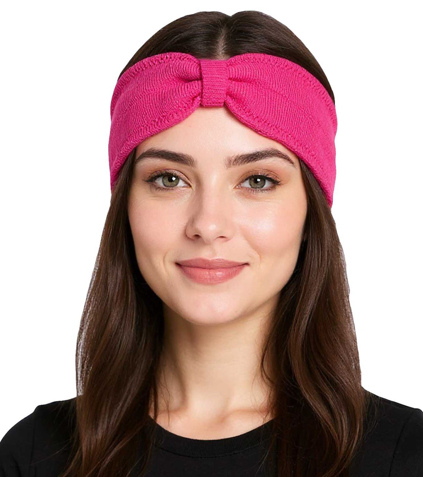 ZWILLINGSHERZ Strick-Stirnband Woll-Stirnband Kopfbedeckung Feinstrick Winter-Stirnband Accessoire 8007 Pink von ZWILLINGSHERZ