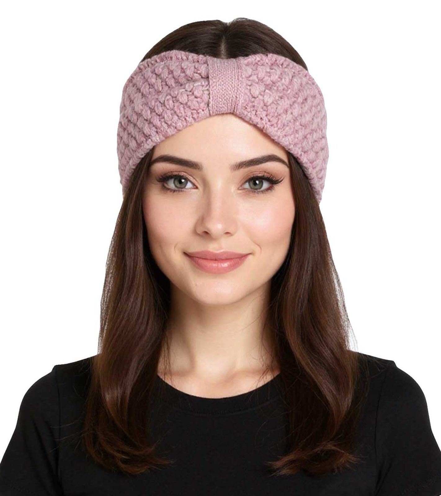 ZWILLINGSHERZ Strick-Stirnband Woll-Stirnband Kopfbedeckung Grobstrick Winter-Stirnband Accessoire 8007 Altrosa von ZWILLINGSHERZ