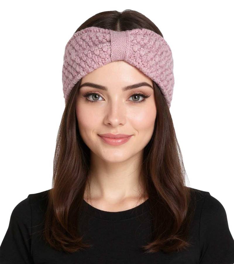 ZWILLINGSHERZ Strick-Stirnband Woll-Stirnband Kopfbedeckung Grobstrick Winter-Stirnband Accessoire 8007 Altrosa von ZWILLINGSHERZ