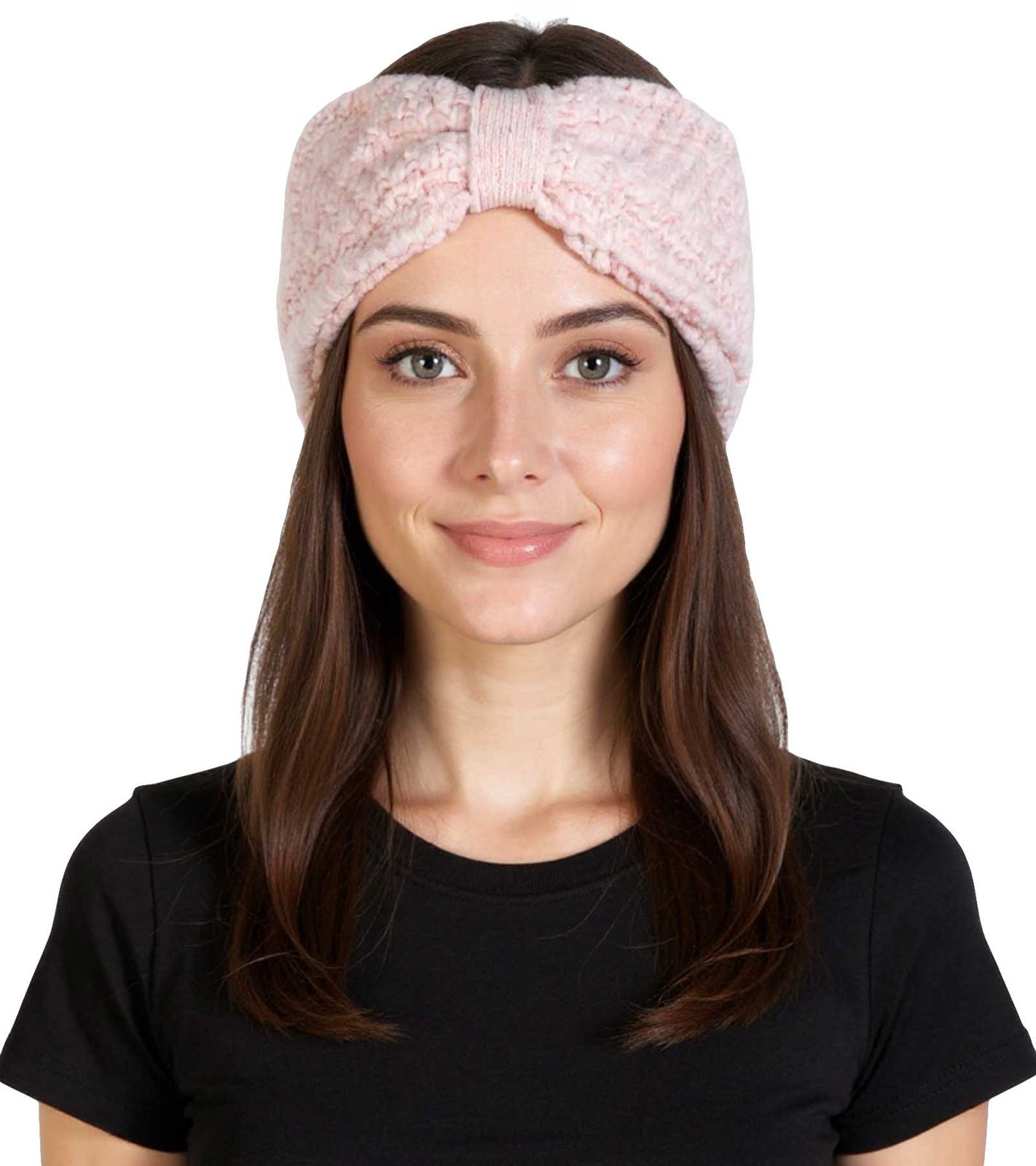 ZWILLINGSHERZ Strick-Stirnband Woll-Stirnband Kopfbedeckung Grobstrick Winter-Stirnband Accessoire 8007 Rosa von ZWILLINGSHERZ