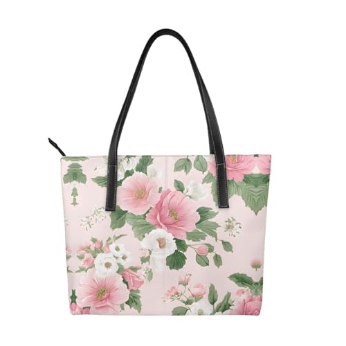 Handtasche mit Blumendruck, hochwertiges PU-Leder, wasserdicht und langlebig, perfekt für Reisen, Arbeit und Freizeit, Schwarz, Einheitsgröße Handtasche mit Blumendruck, hochwertiges PU-Leder, wasserdicht und langlebig, perfekt für Reisen, Arbeit und Freizeit, Schwarz, Einheitsgröße von ZWLPNZZD