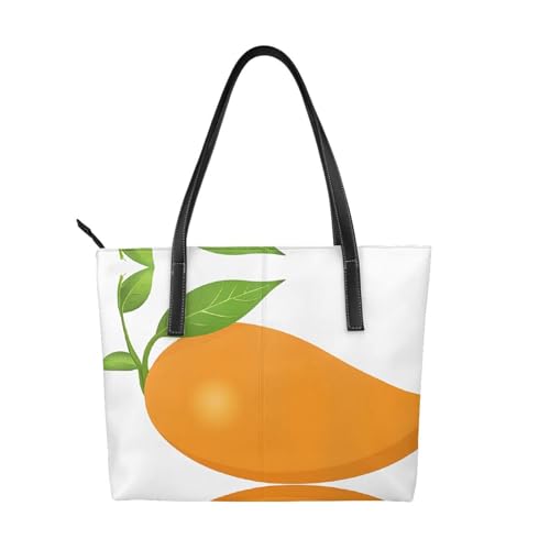 Handtasche mit Mango-Druck, hochwertiges PU-Leder, wasserdicht und langlebig, perfekt für Reisen, Arbeit und Freizeit, Schwarz, Einheitsgröße Handtasche mit Mango-Druck, hochwertiges PU-Leder, wasserdicht und langlebig, perfekt für Reisen, Arbeit und Freizeit, Schwarz, Einheitsgröße von ZWLPNZZD