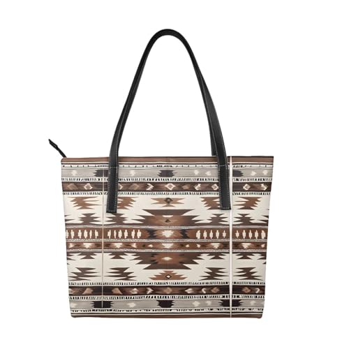 Handtasche mit Native Print, hochwertiges PU-Leder, wasserdicht und langlebig, perfekt für Reisen, Arbeit und Freizeit, Schwarz, Einheitsgröße Handtasche mit Native Print, hochwertiges PU-Leder, wasserdicht und langlebig, perfekt für Reisen, Arbeit und Freizeit, Schwarz, Einheitsgröße von ZWLPNZZD