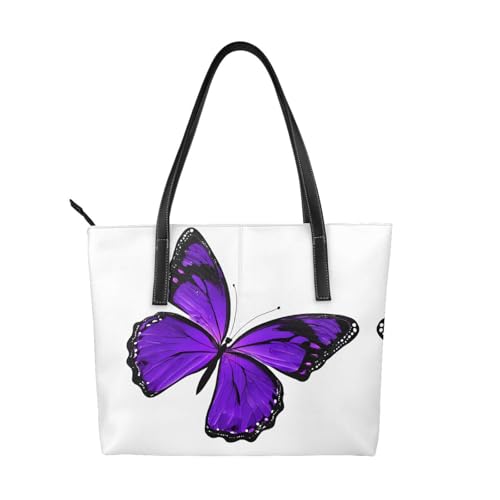 Handtasche mit Schmetterlings-Aufdruck, hochwertiges PU-Leder, wasserdicht und langlebig, perfekt für Reisen, Arbeit und Freizeit, Schwarz, Einheitsgröße Handtasche mit Schmetterlings-Aufdruck, hochwertiges PU-Leder, wasserdicht und langlebig, perfekt für Reisen, Arbeit und Freizeit, Schwarz, Einheitsgröße von ZWLPNZZD