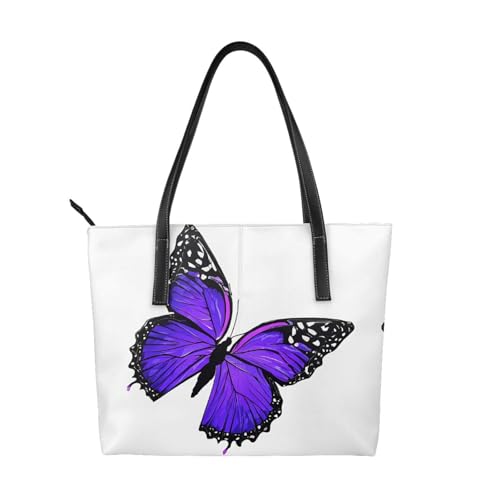 Handtasche mit Schmetterlings-Aufdruck, hochwertiges PU-Leder, wasserdicht und langlebig, perfekt für Reisen, Arbeit und Freizeit, Schwarz, Einheitsgröße Handtasche mit Schmetterlings-Aufdruck, hochwertiges PU-Leder, wasserdicht und langlebig, perfekt für Reisen, Arbeit und Freizeit, Schwarz, Einheitsgröße von ZWLPNZZD