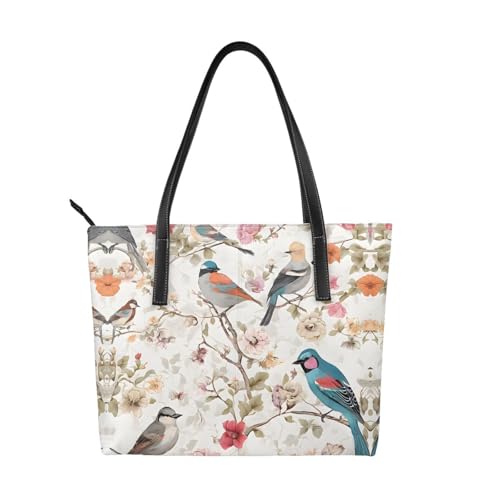 Handtasche mit japanischem Kiefern- und Vogeldruck, hochwertiges PU-Leder, wasserdicht und langlebig, perfekt für Reisen, Arbeit und Freizeit, Schwarz, Einheitsgröße Handtasche mit japanischem Kiefern- und Vogeldruck, hochwertiges PU-Leder, wasserdicht und langlebig, perfekt für Reisen, Arbeit und Freizeit, Schwarz, Einheitsgröße von ZWLPNZZD