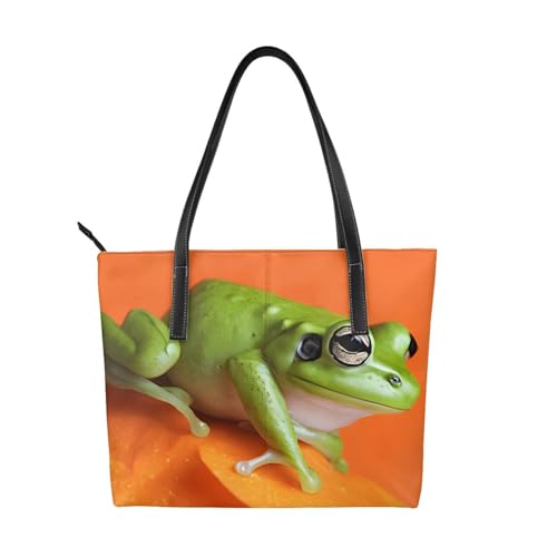 Handtasche mit roten Augen, Motiv: Baumfrösche, hochwertiges PU-Leder, wasserdicht und langlebig, perfekt für Reisen, Arbeit und Freizeit, Schwarz, Einheitsgröße Handtasche mit roten Augen, Motiv: Baumfrösche, hochwertiges PU-Leder, wasserdicht und langlebig, perfekt für Reisen, Arbeit und Freizeit, Schwarz, Einheitsgröße von ZWLPNZZD