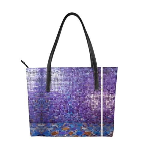 Handtasche mit türkisfarbenem Muster, hochwertiges PU-Leder, wasserdicht und langlebig, perfekt für Reisen, Arbeit und Freizeit, Schwarz, Einheitsgröße Handtasche mit türkisfarbenem Muster, hochwertiges PU-Leder, wasserdicht und langlebig, perfekt für Reisen, Arbeit und Freizeit, Schwarz, Einheitsgröße von ZWLPNZZD
