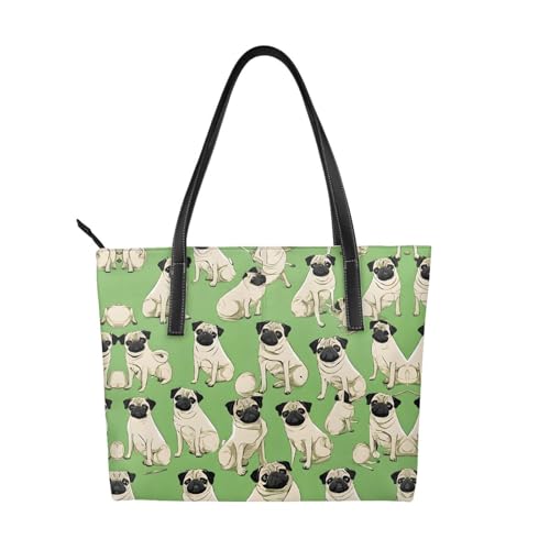 Imagen De Mops-Handtasche, hochwertiges PU-Leder, wasserdicht und langlebig, perfekt für Reisen, Arbeit und Freizeit, Schwarz, Einheitsgröße Imagen De Mops-Handtasche, hochwertiges PU-Leder, wasserdicht und langlebig, perfekt für Reisen, Arbeit und Freizeit, Schwarz, Einheitsgröße von ZWLPNZZD