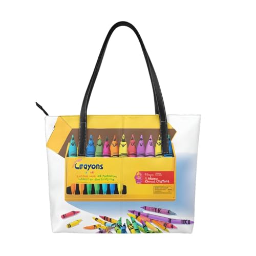 Niedliche Handtasche mit Buntstiften, hochwertiges PU-Leder, wasserdicht und langlebig, perfekt für Reisen, Arbeit und Freizeit, Schwarz, Einheitsgröße Niedliche Handtasche mit Buntstiften, hochwertiges PU-Leder, wasserdicht und langlebig, perfekt für Reisen, Arbeit und Freizeit, Schwarz, Einheitsgröße von ZWLPNZZD