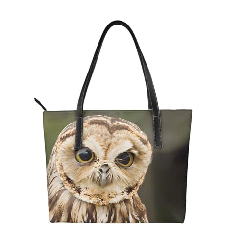 Outdoor-Handtasche mit Eulen-Druck, hochwertiges PU-Leder, wasserdicht und langlebig, perfekt für Reisen, Arbeit und Freizeit, Schwarz, Einheitsgröße Outdoor-Handtasche mit Eulen-Druck, hochwertiges PU-Leder, wasserdicht und langlebig, perfekt für Reisen, Arbeit und Freizeit, Schwarz, Einheitsgröße von ZWLPNZZD