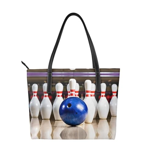 ZWLPNZZD Handtasche mit Bowling-Druck, hochwertiges PU-Leder, wasserdicht und langlebig, perfekt für Reisen, Arbeit und Freizeit, Schwarz, Einheitsgröße ZWLPNZZD Handtasche mit Bowling-Druck, hochwertiges PU-Leder, wasserdicht und langlebig, perfekt für Reisen, Arbeit und Freizeit, Schwarz, Einheitsgröße von ZWLPNZZD