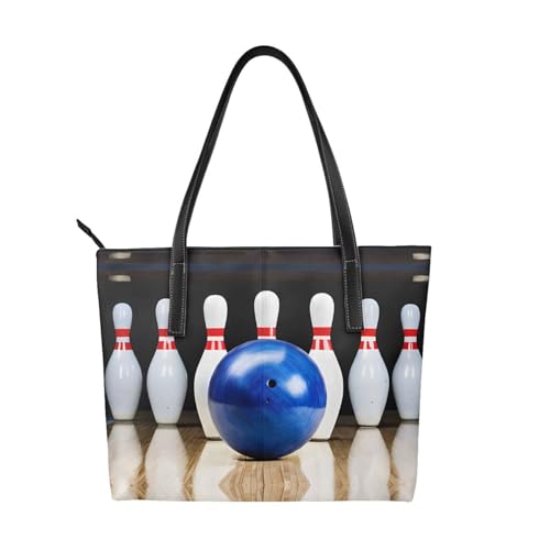 ZWLPNZZD Handtasche mit Bowling-Druck, hochwertiges PU-Leder, wasserdicht und langlebig, perfekt für Reisen, Arbeit und Freizeit, Schwarz, Einheitsgröße ZWLPNZZD Handtasche mit Bowling-Druck, hochwertiges PU-Leder, wasserdicht und langlebig, perfekt für Reisen, Arbeit und Freizeit, Schwarz, Einheitsgröße von ZWLPNZZD