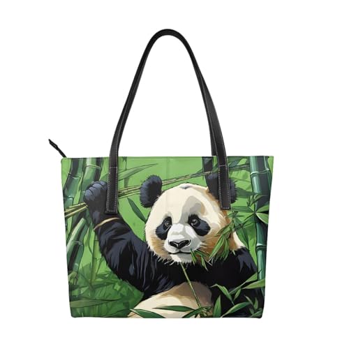 ZWLPNZZD Handtasche mit Cartoon-Panda-Druck, hochwertiges PU-Leder, wasserdicht und langlebig, perfekt für Reisen, Arbeit und Freizeit, Schwarz, Einheitsgröße ZWLPNZZD Handtasche mit Cartoon-Panda-Druck, hochwertiges PU-Leder, wasserdicht und langlebig, perfekt für Reisen, Arbeit und Freizeit, Schwarz, Einheitsgröße von ZWLPNZZD