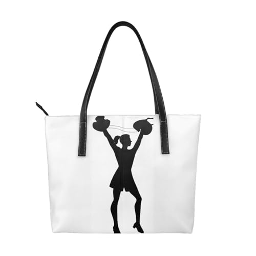 ZWLPNZZD Handtasche mit Cheerleader-Druck, hochwertiges PU-Leder, wasserdicht und langlebig, perfekt für Reisen, Arbeit und Freizeit, Schwarz, Einheitsgröße ZWLPNZZD Handtasche mit Cheerleader-Druck, hochwertiges PU-Leder, wasserdicht und langlebig, perfekt für Reisen, Arbeit und Freizeit, Schwarz, Einheitsgröße von ZWLPNZZD