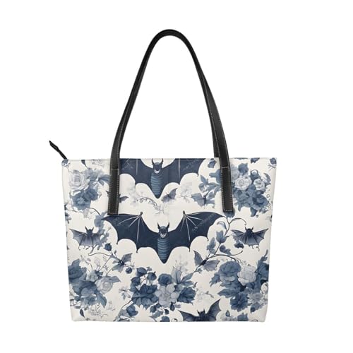 ZWLPNZZD Handtasche mit Fledermausmuster, hochwertiges PU-Leder, wasserdicht und langlebig, perfekt für Reisen, Arbeit und Freizeit, Schwarz, Einheitsgröße ZWLPNZZD Handtasche mit Fledermausmuster, hochwertiges PU-Leder, wasserdicht und langlebig, perfekt für Reisen, Arbeit und Freizeit, Schwarz, Einheitsgröße von ZWLPNZZD