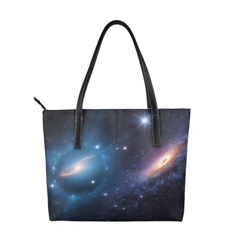 ZWLPNZZD Handtasche mit Galaxie-Druck, hochwertiges PU-Leder, wasserdicht und langlebig, perfekt für Reisen, Arbeit und Freizeit, Schwarz, Einheitsgröße ZWLPNZZD Handtasche mit Galaxie-Druck, hochwertiges PU-Leder, wasserdicht und langlebig, perfekt für Reisen, Arbeit und Freizeit, Schwarz, Einheitsgröße von ZWLPNZZD