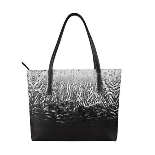 ZWLPNZZD Handtasche mit Glitzer-Druck, hochwertiges PU-Leder, wasserdicht und langlebig, perfekt für Reisen, Arbeit und Freizeit, Schwarz, Einheitsgröße ZWLPNZZD Handtasche mit Glitzer-Druck, hochwertiges PU-Leder, wasserdicht und langlebig, perfekt für Reisen, Arbeit und Freizeit, Schwarz, Einheitsgröße von ZWLPNZZD