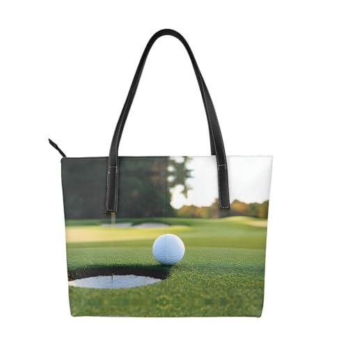 ZWLPNZZD Handtasche mit Golf-Druck, hochwertiges PU-Leder, wasserdicht und langlebig, perfekt für Reisen, Arbeit und Freizeit, Schwarz, Einheitsgröße ZWLPNZZD Handtasche mit Golf-Druck, hochwertiges PU-Leder, wasserdicht und langlebig, perfekt für Reisen, Arbeit und Freizeit, Schwarz, Einheitsgröße von ZWLPNZZD
