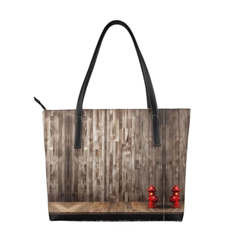 ZWLPNZZD Handtasche mit Holzdruck, hochwertiges PU-Leder, wasserdicht und langlebig, perfekt für Reisen, Arbeit und Freizeit, Schwarz, Einheitsgröße ZWLPNZZD Handtasche mit Holzdruck, hochwertiges PU-Leder, wasserdicht und langlebig, perfekt für Reisen, Arbeit und Freizeit, Schwarz, Einheitsgröße von ZWLPNZZD