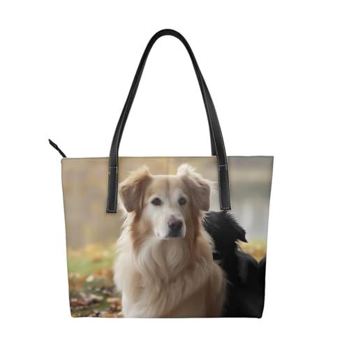 ZWLPNZZD Handtasche mit Hundemotiv, hochwertiges PU-Leder, wasserdicht und langlebig, perfekt für Reisen, Arbeit und Freizeit, Schwarz, Einheitsgröße ZWLPNZZD Handtasche mit Hundemotiv, hochwertiges PU-Leder, wasserdicht und langlebig, perfekt für Reisen, Arbeit und Freizeit, Schwarz, Einheitsgröße von ZWLPNZZD