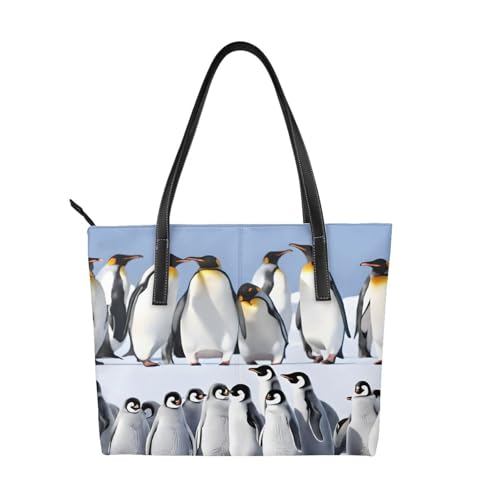 ZWLPNZZD Handtasche mit Pinguin-Druck, hochwertiges PU-Leder, wasserdicht und langlebig, perfekt für Reisen, Arbeit und Freizeit, Schwarz, Einheitsgröße ZWLPNZZD Handtasche mit Pinguin-Druck, hochwertiges PU-Leder, wasserdicht und langlebig, perfekt für Reisen, Arbeit und Freizeit, Schwarz, Einheitsgröße von ZWLPNZZD