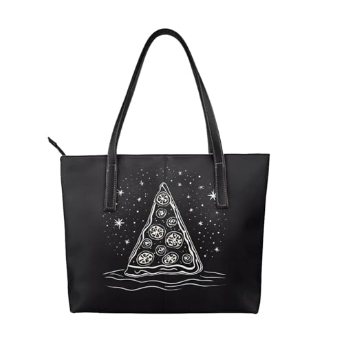 ZWLPNZZD Handtasche mit Pizza-Aufdruck, hochwertiges PU-Leder, wasserdicht und langlebig, perfekt für Reisen, Arbeit und Freizeit, Schwarz, Einheitsgröße ZWLPNZZD Handtasche mit Pizza-Aufdruck, hochwertiges PU-Leder, wasserdicht und langlebig, perfekt für Reisen, Arbeit und Freizeit, Schwarz, Einheitsgröße von ZWLPNZZD