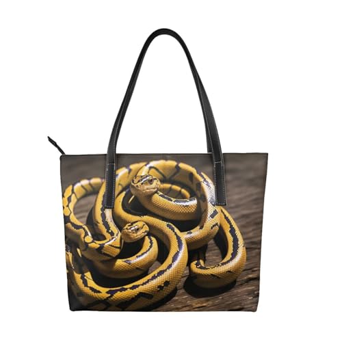 ZWLPNZZD Handtasche mit Schlangenmuster, hochwertiges PU-Leder, wasserdicht und langlebig, perfekt für Reisen, Arbeit und Freizeit, Schwarz, Einheitsgröße ZWLPNZZD Handtasche mit Schlangenmuster, hochwertiges PU-Leder, wasserdicht und langlebig, perfekt für Reisen, Arbeit und Freizeit, Schwarz, Einheitsgröße von ZWLPNZZD