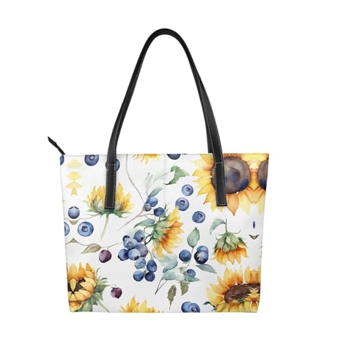 ZWLPNZZD Handtasche mit Sonnenblumen-Druck, hochwertiges PU-Leder, wasserdicht und langlebig, perfekt für Reisen, Arbeit und Freizeit, Schwarz, Einheitsgröße ZWLPNZZD Handtasche mit Sonnenblumen-Druck, hochwertiges PU-Leder, wasserdicht und langlebig, perfekt für Reisen, Arbeit und Freizeit, Schwarz, Einheitsgröße von ZWLPNZZD