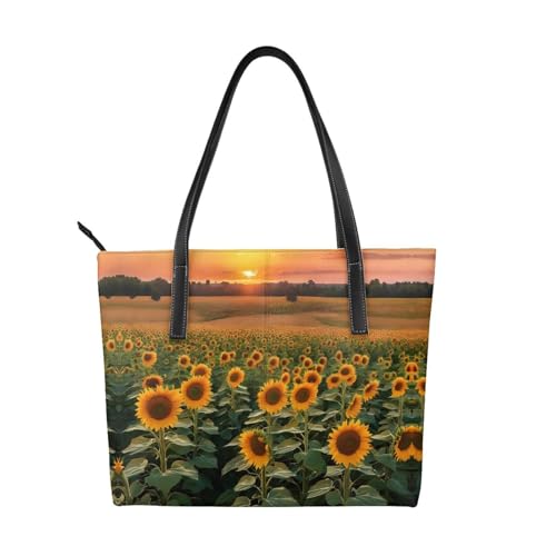 ZWLPNZZD Handtasche mit Sonnenblumen-Motiv, hochwertiges PU-Leder, wasserdicht und langlebig, perfekt für Reisen, Arbeit und Freizeit, Schwarz, Einheitsgröße ZWLPNZZD Handtasche mit Sonnenblumen-Motiv, hochwertiges PU-Leder, wasserdicht und langlebig, perfekt für Reisen, Arbeit und Freizeit, Schwarz, Einheitsgröße von ZWLPNZZD