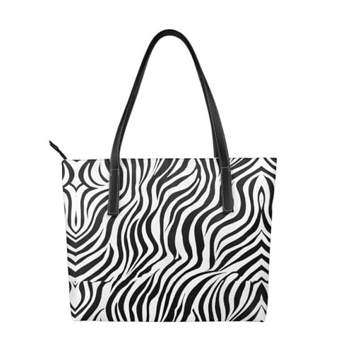 ZWLPNZZD Handtasche mit Zebramuster, hochwertiges PU-Leder, wasserdicht und langlebig, perfekt für Reisen, Arbeit und Freizeit, Schwarz, Einheitsgröße ZWLPNZZD Handtasche mit Zebramuster, hochwertiges PU-Leder, wasserdicht und langlebig, perfekt für Reisen, Arbeit und Freizeit, Schwarz, Einheitsgröße von ZWLPNZZD