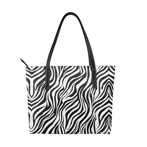 ZWLPNZZD Handtasche mit Zebramuster, hochwertiges PU-Leder, wasserdicht und langlebig, perfekt für Reisen, Arbeit und Freizeit, Schwarz, Einheitsgröße ZWLPNZZD Handtasche mit Zebramuster, hochwertiges PU-Leder, wasserdicht und langlebig, perfekt für Reisen, Arbeit und Freizeit, Schwarz, Einheitsgröße von ZWLPNZZD