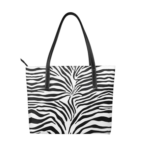 ZWLPNZZD Handtasche mit Zebramuster, hochwertiges PU-Leder, wasserdicht und langlebig, perfekt für Reisen, Arbeit und Freizeit, Schwarz, Einheitsgröße ZWLPNZZD Handtasche mit Zebramuster, hochwertiges PU-Leder, wasserdicht und langlebig, perfekt für Reisen, Arbeit und Freizeit, Schwarz, Einheitsgröße von ZWLPNZZD