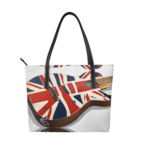 ZWLPNZZD Handtasche mit britischer Flagge, hochwertiges PU-Leder, wasserdicht und langlebig, perfekt für Reisen, Arbeit und Freizeit, Schwarz, Einheitsgröße ZWLPNZZD Handtasche mit britischer Flagge, hochwertiges PU-Leder, wasserdicht und langlebig, perfekt für Reisen, Arbeit und Freizeit, Schwarz, Einheitsgröße von ZWLPNZZD