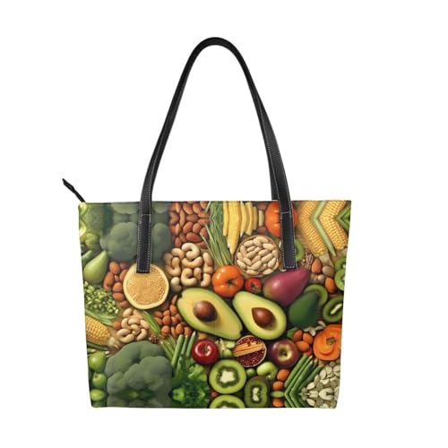 ZWLPNZZD Handtasche mit frischem Gemüse, hochwertiges PU-Leder, wasserdicht und langlebig, perfekt für Reisen, Arbeit und Freizeit, Schwarz, Einheitsgröße ZWLPNZZD Handtasche mit frischem Gemüse, hochwertiges PU-Leder, wasserdicht und langlebig, perfekt für Reisen, Arbeit und Freizeit, Schwarz, Einheitsgröße von ZWLPNZZD