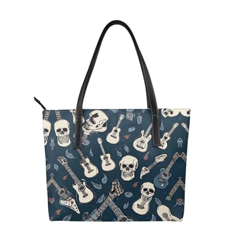 ZWLPNZZD Handtasche mit mexikanischem Totenkopf-Druck, hochwertiges PU-Leder, wasserdicht und langlebig, perfekt für Reisen, Arbeit und Freizeit, Schwarz, Einheitsgröße ZWLPNZZD Handtasche mit mexikanischem Totenkopf-Druck, hochwertiges PU-Leder, wasserdicht und langlebig, perfekt für Reisen, Arbeit und Freizeit, Schwarz, Einheitsgröße von ZWLPNZZD
