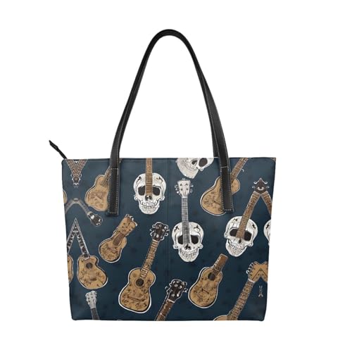 ZWLPNZZD Handtasche mit mexikanischem Totenkopf-Druck, hochwertiges PU-Leder, wasserdicht und langlebig, perfekt für Reisen, Arbeit und Freizeit, Schwarz, Einheitsgröße ZWLPNZZD Handtasche mit mexikanischem Totenkopf-Druck, hochwertiges PU-Leder, wasserdicht und langlebig, perfekt für Reisen, Arbeit und Freizeit, Schwarz, Einheitsgröße von ZWLPNZZD