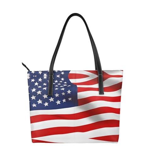 ZWLPNZZD Handtasche mit patriotischem Druck, hochwertiges PU-Leder, wasserdicht und langlebig, perfekt für Reisen, Arbeit und Freizeit, Schwarz, Einheitsgröße ZWLPNZZD Handtasche mit patriotischem Druck, hochwertiges PU-Leder, wasserdicht und langlebig, perfekt für Reisen, Arbeit und Freizeit, Schwarz, Einheitsgröße von ZWLPNZZD