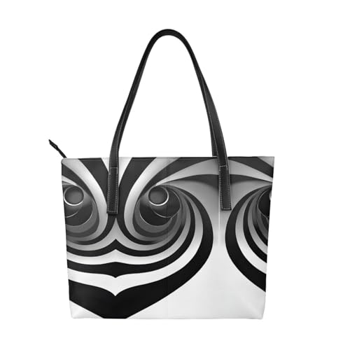 ZWLPNZZD Handtasche mit schwarz-weißem Druck, hochwertiges PU-Leder, wasserdicht und langlebig, perfekt für Reisen, Arbeit und Freizeit, Schwarz, Einheitsgröße ZWLPNZZD Handtasche mit schwarz-weißem Druck, hochwertiges PU-Leder, wasserdicht und langlebig, perfekt für Reisen, Arbeit und Freizeit, Schwarz, Einheitsgröße von ZWLPNZZD