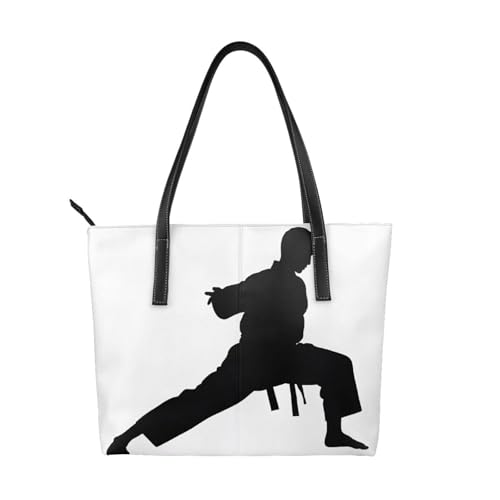 ZWLPNZZD Karate Herren-Handtasche, hochwertiges PU-Leder, wasserdicht und langlebig, perfekt für Reisen, Arbeit und Freizeit, Schwarz, Einheitsgröße ZWLPNZZD Karate Herren-Handtasche, hochwertiges PU-Leder, wasserdicht und langlebig, perfekt für Reisen, Arbeit und Freizeit, Schwarz, Einheitsgröße von ZWLPNZZD