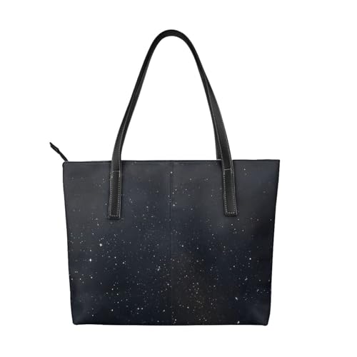 ZWLPNZZD Schwarze Handtasche mit Glitzerdruck, hochwertiges PU-Leder, wasserdicht und langlebig, perfekt für Reisen, Arbeit und Freizeit, Schwarz, Einheitsgröße ZWLPNZZD Schwarze Handtasche mit Glitzerdruck, hochwertiges PU-Leder, wasserdicht und langlebig, perfekt für Reisen, Arbeit und Freizeit, Schwarz, Einheitsgröße von ZWLPNZZD