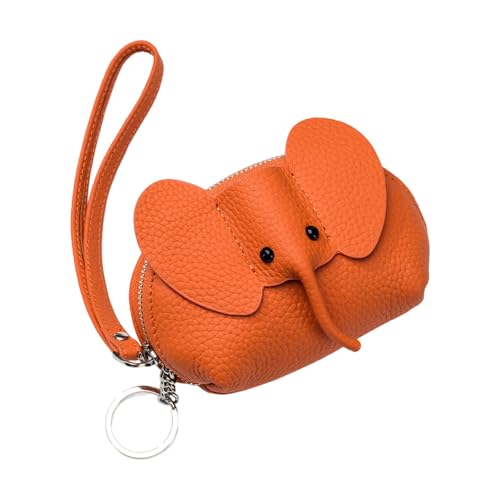 Kleines Portemonnaie aus weichem Leder mit mehreren Kartenfächern, mit Elefanten-Design, sicherer Reißverschluss, reisefreundlich, Leder-Münztasche, e, Einheitsgröße von ZWTPGKRD