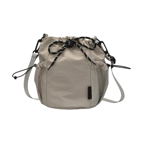 ZWTPGKRD 2025 Eimertasche, leichte Nylon-Handtasche für Damen, lässige Umhängetasche, Umhängetasche mit geräumigem Innenraum, grau, As shown in the picture (error 1-1569cm) von ZWTPGKRD