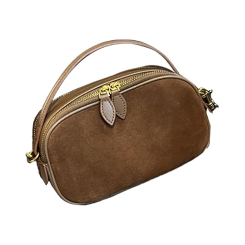 ZWTPGKRD Damen-Umhängetasche, PU-Leder, Retro-Stil, stilvoller Tragegriff oben, modische Kuriertasche für Pendler, braun, As shown in the picture (error 1-793cm) von ZWTPGKRD