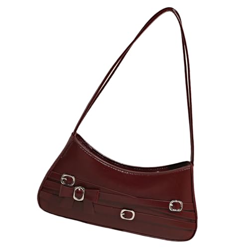 ZWTPGKRD Elegante Schultertaschen für Damen, PU-Leder, Achseltasche, Schleifen, Unterarm-Geldbörse, stilvolle Abend-Handtasche für den täglichen Gebrauch, claret, As shown in the picture (error 1 ZWTPGKRD Elegante Schultertaschen für Damen, PU-Leder, Achseltasche, Schleifen, Unterarm-Geldbörse, stilvolle Abend-Handtasche für den täglichen Gebrauch, claret, As shown in the picture (error 1 von ZWTPGKRD