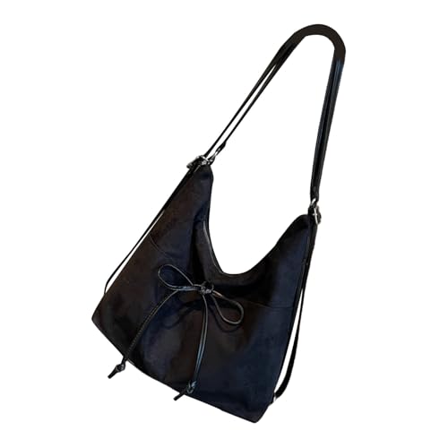 ZWTPGKRD Elegante Umhängetasche aus PU-Leder für Damen mit verstellbarem Riemen und großer Kapazität für Arbeit oder Freizeit, Schwarz , As shown in the picture (error 1-62cm) von ZWTPGKRD