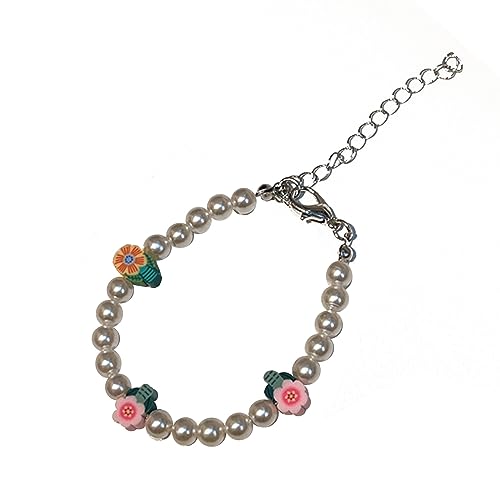 ZWTPGKRD Handgefertigte gewebte Tonperlen-Armbänder für Damen und Mädchen, bunte Blumen, unregelmäßige Perlen, Armbänder, Freundschaftsschmuck, Einheitsgröße, Polymer-Ton, Kein Edelstein von ZWTPGKRD